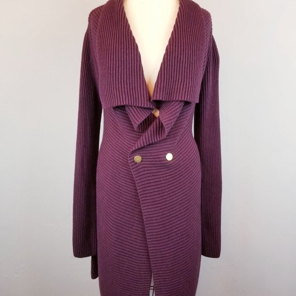 CAbi Regal Mulberry Wine Knit Cardigan Sweater #3350   Women's Size Medium - Picture 4 of 9